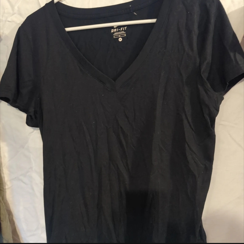 Dry Fit Women's Black V-Neck Tee
